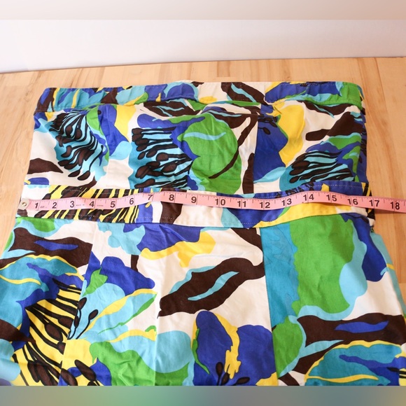 a.n.a Strapless Floral Cotton Sundress Size 16 Blue Green Yellow Fit & Flare - Picture 9 of 10